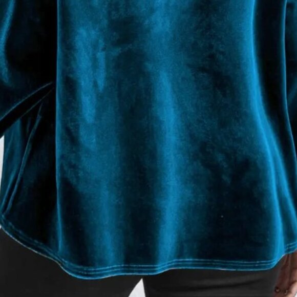 Peacock Blue Velvet Tunic - Picture 2 of 8